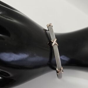 Sterling Silver 925 X Cuff Bracelet